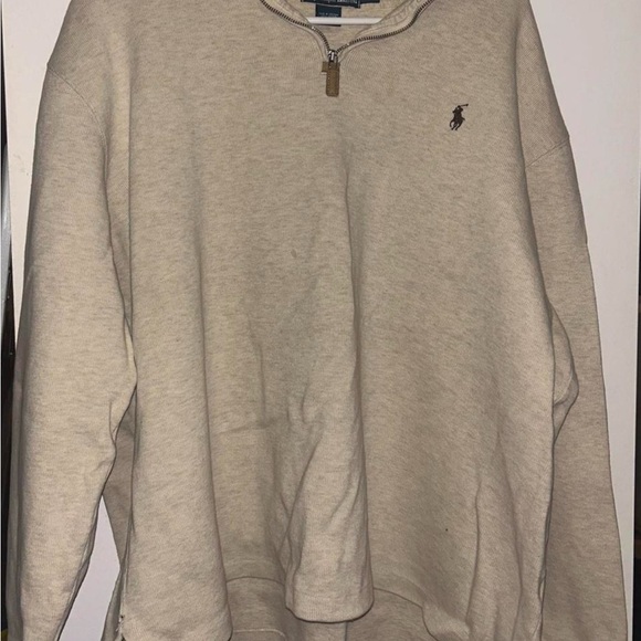 Ralph Lauren Men's Beige Zip-Up Sweater - Picture 1 of 6